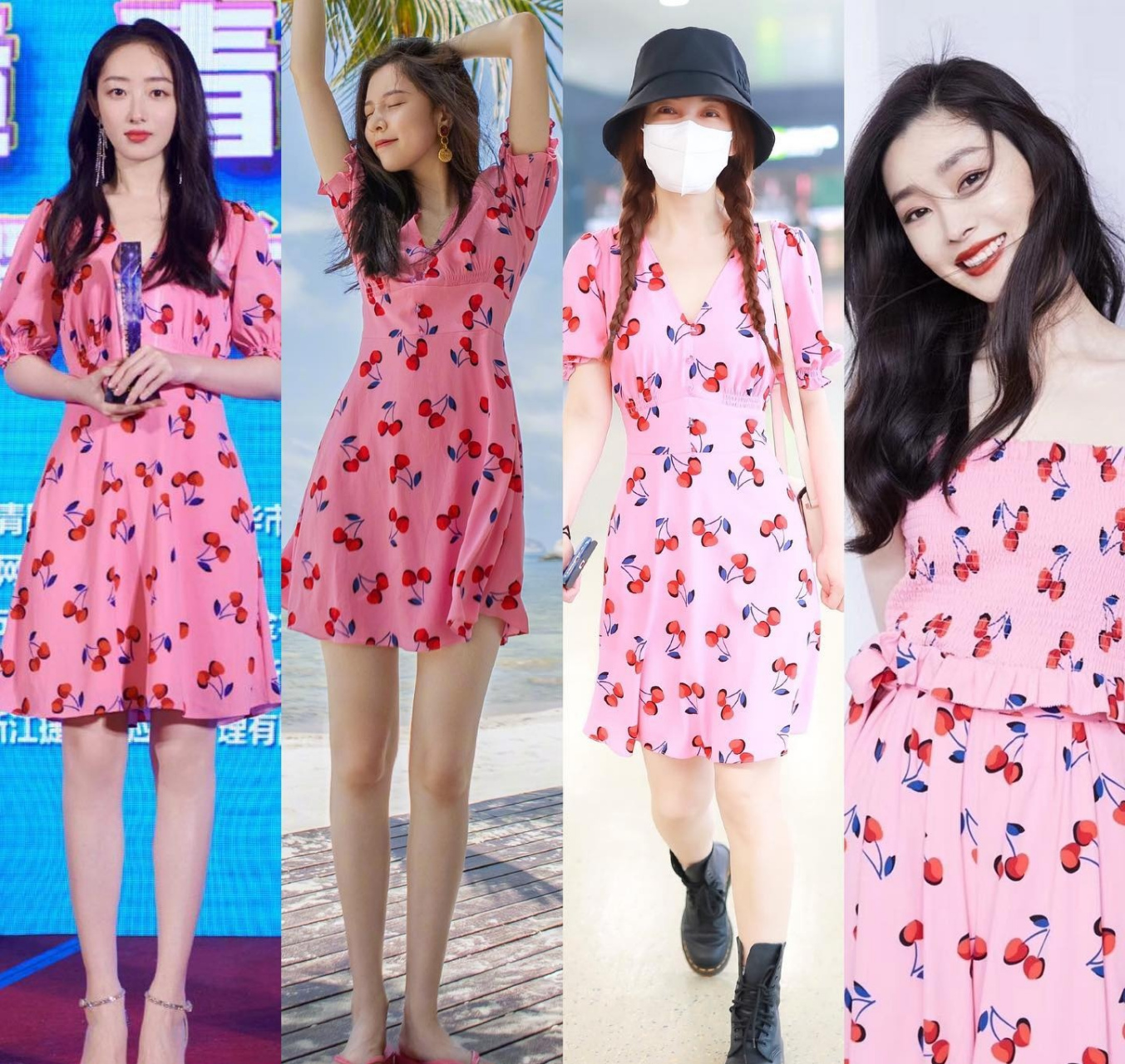 养眼美女# #多巴胺穿搭#  明星撞衫不可怕,蒋梦婕,宋妍霏,吴昕以及