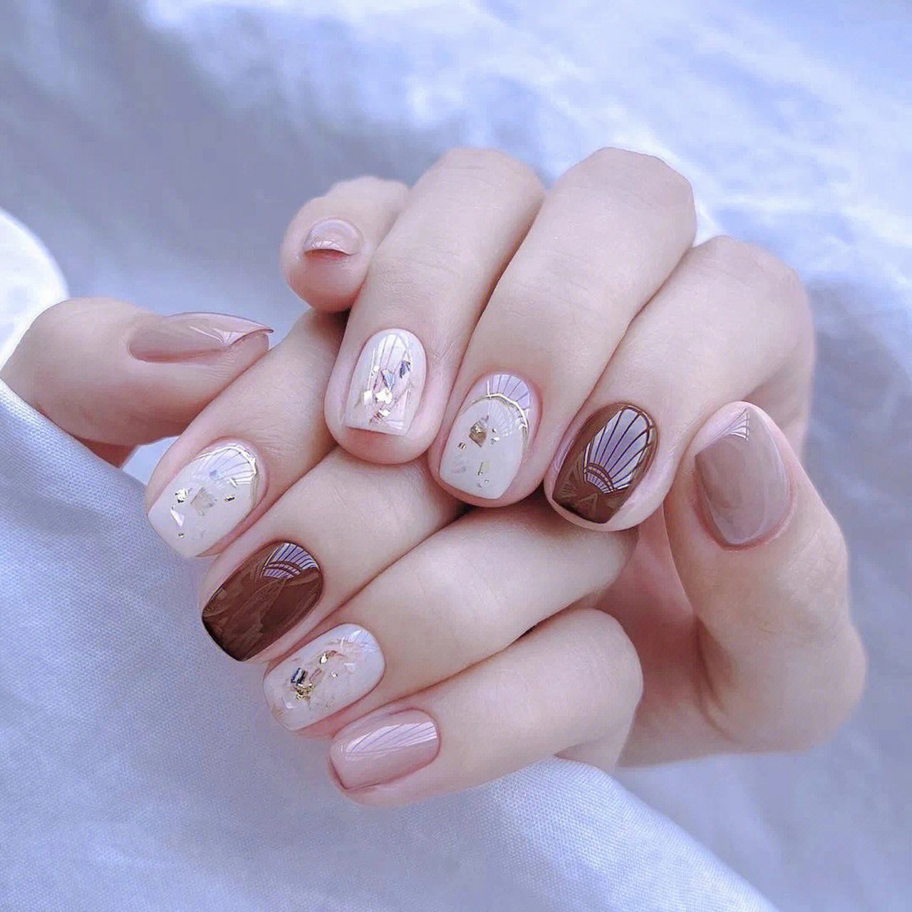 秋冬栗子色美甲,超显白 #百家号星火计划# #百度动态