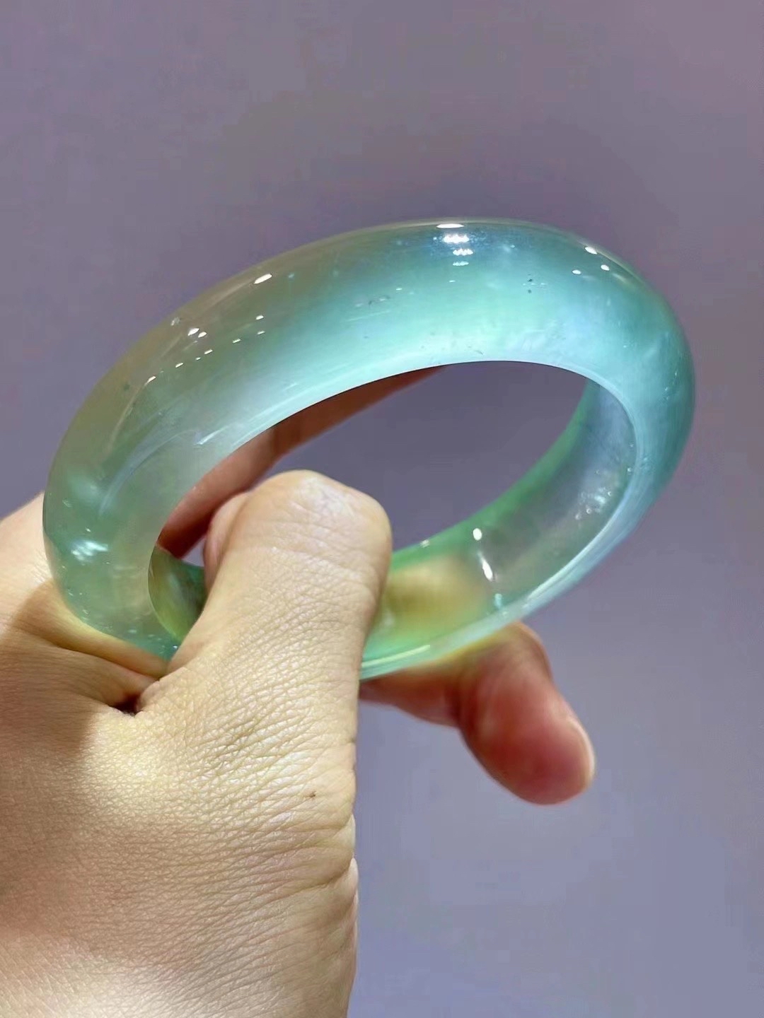 玻璃种正圈手镯