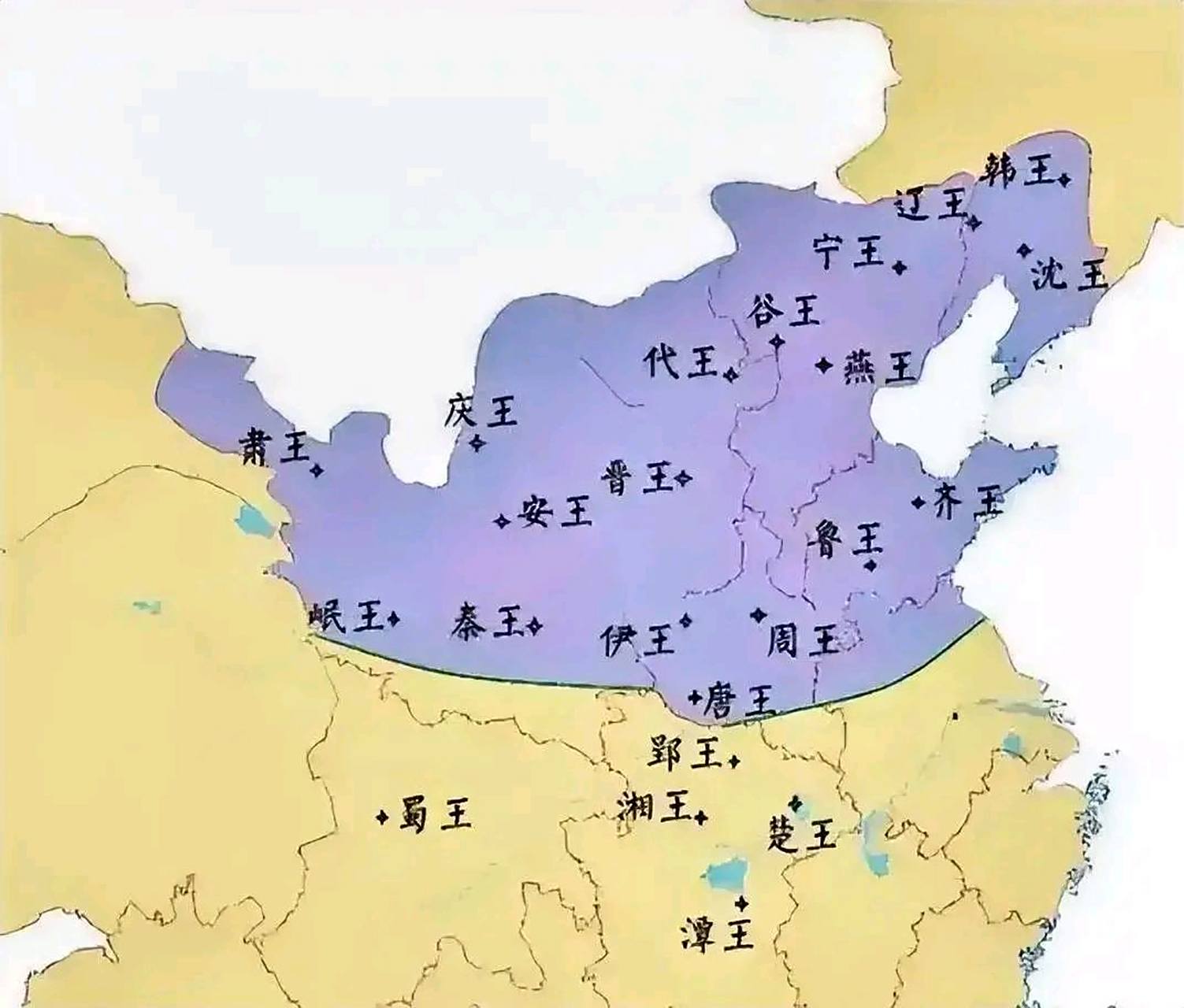 朱元璋明初封的藩王,多数是在北方,旨在抵御北方异族(北元等)的侵扰