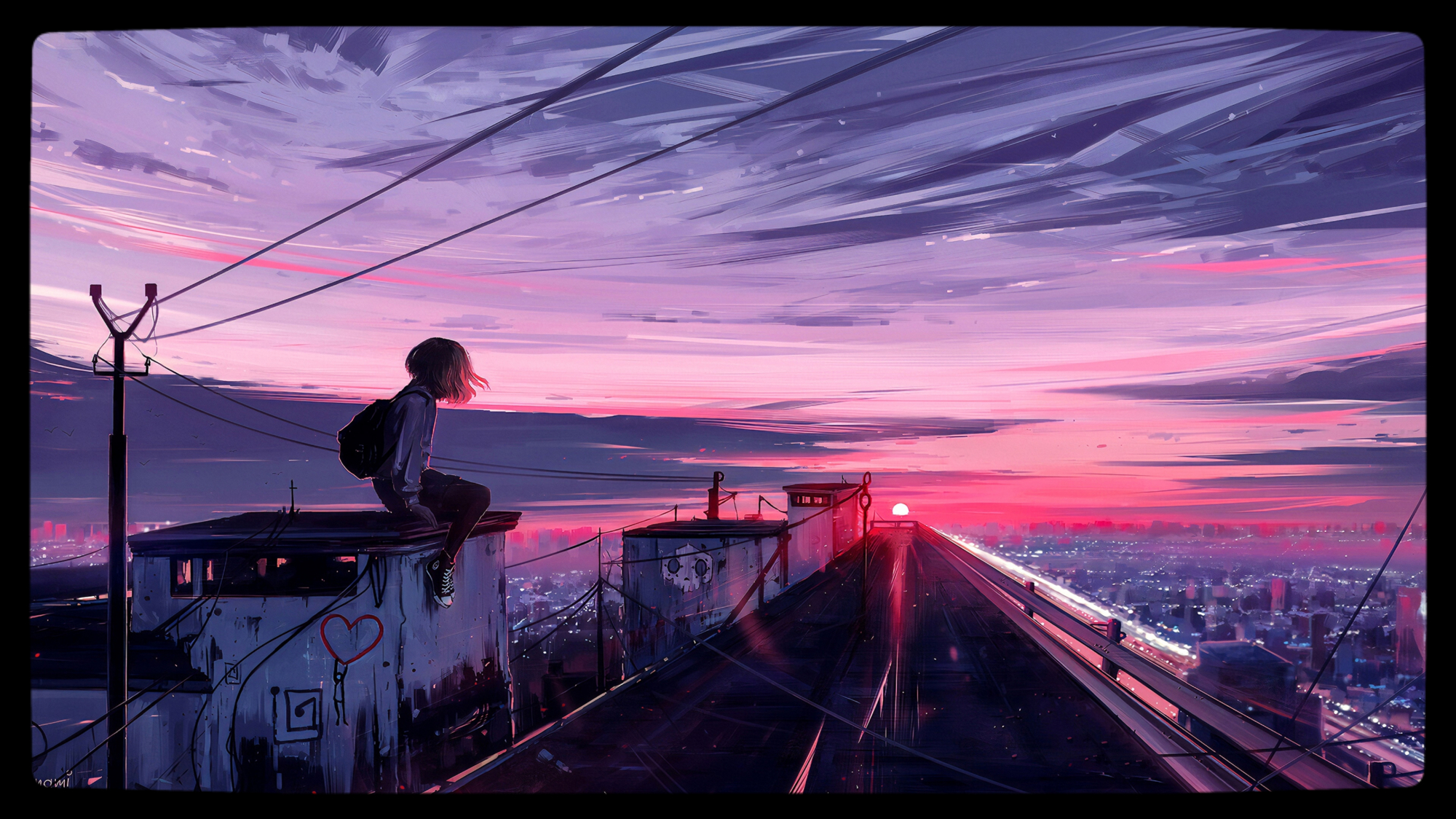 一组落日晚霞背景图