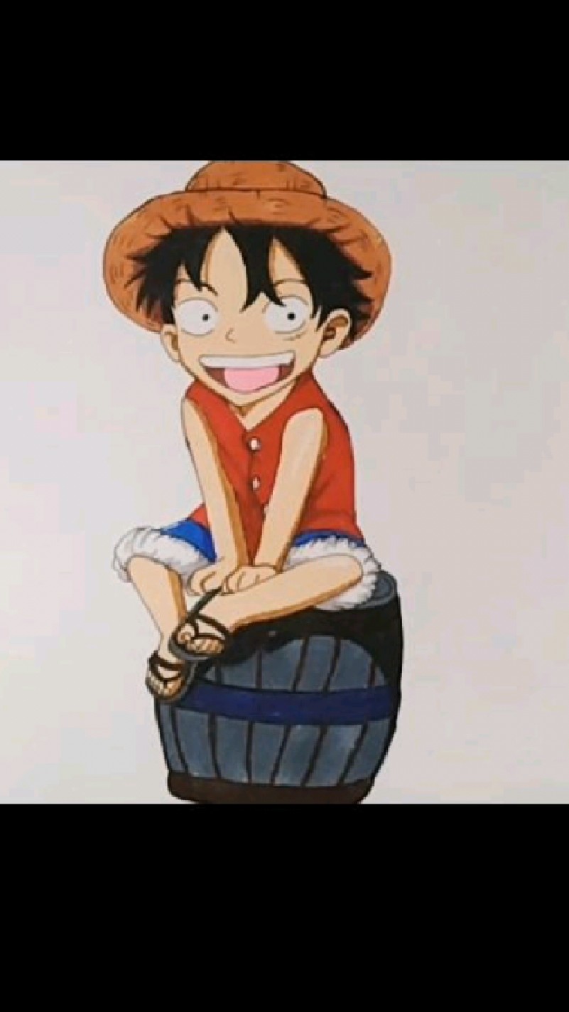 简笔画海贼王路飞!