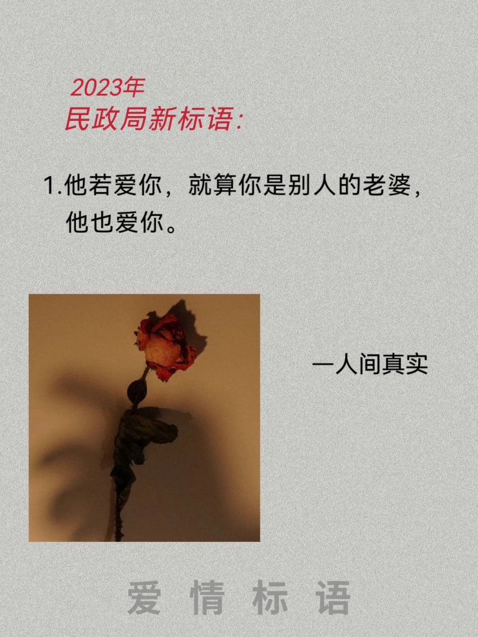 民政局换标语了:爱情是奢侈品,没有也行#情感