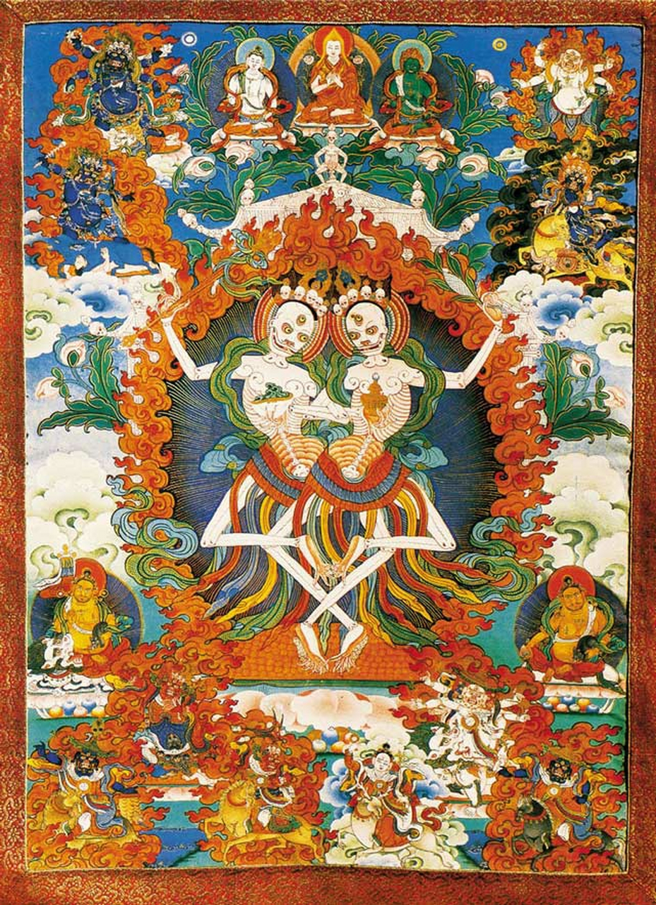 尸陀林主 布本设色唐卡 清代 西藏 尸陀林主即"尸林主"或叫"寒林主"