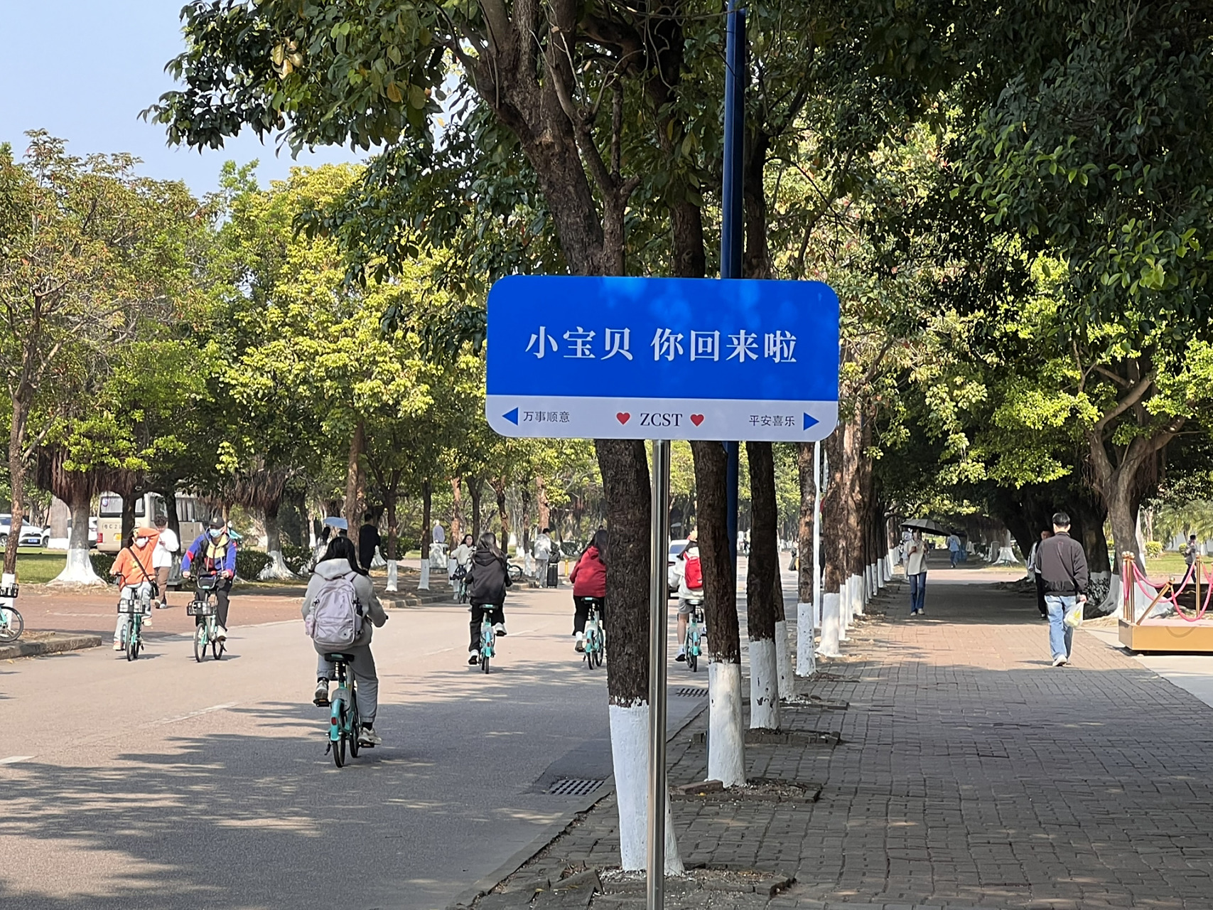 不知道什么时候开始流行起来这些网红路牌的,学校里也有不可思议啊.