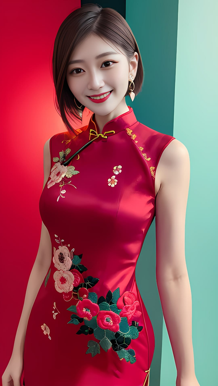 现在都流行旗袍配短发了吗