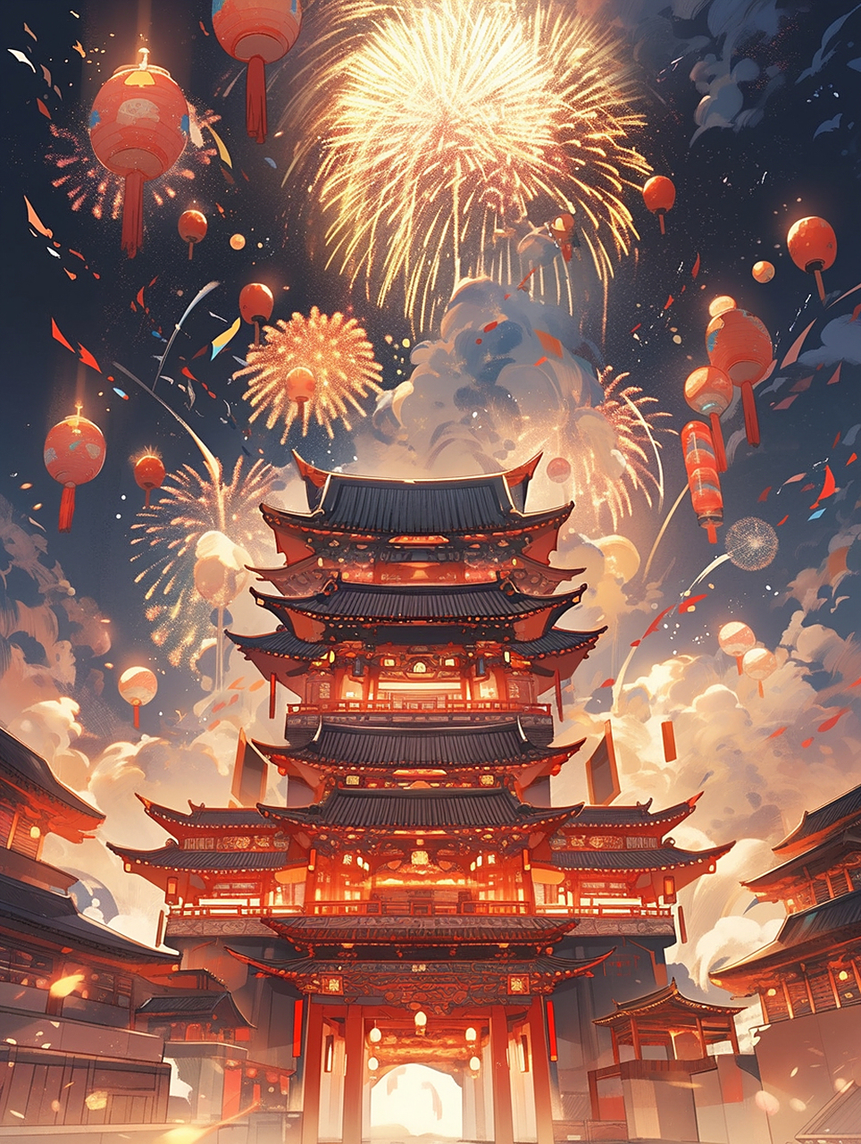 繁花似锦落落开,繁华闹市𤋮𤋮攘攘,呈现长安城一片繁荣景象