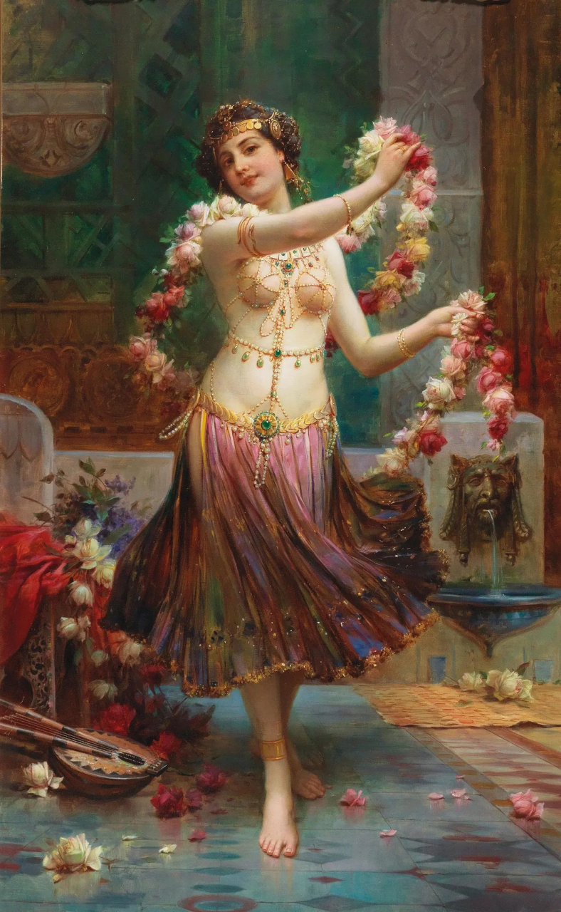 世界名画赏析《东方丽人》由奥地利著名画家hans zatzka(1859-1945)的