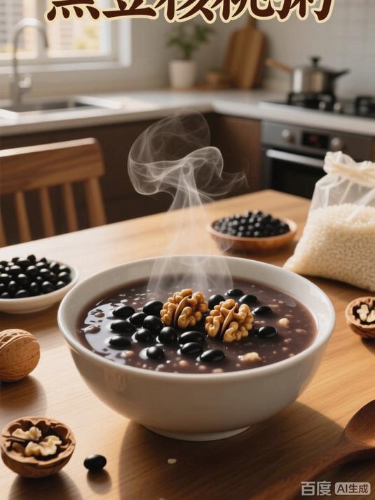 护肾补脑黑豆核桃粥,好吃有健康