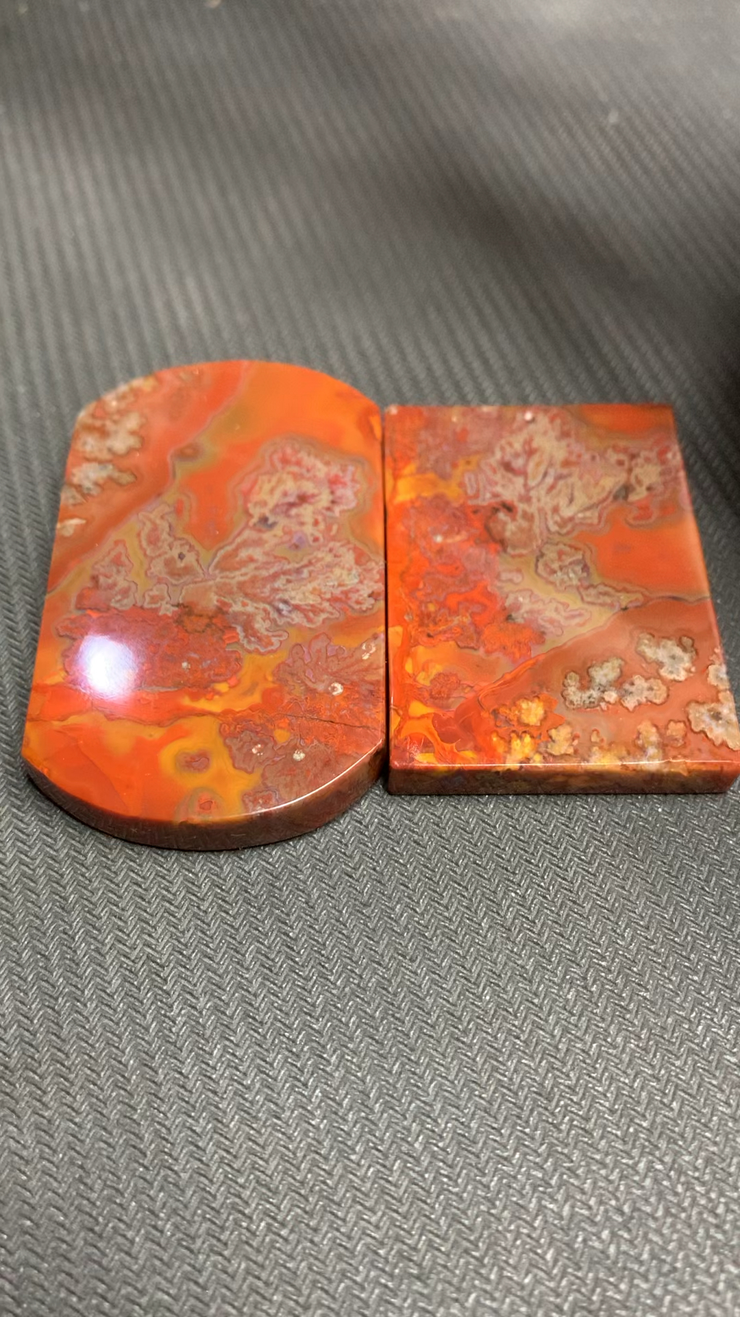 战国红玛瑙平安无事牌一对