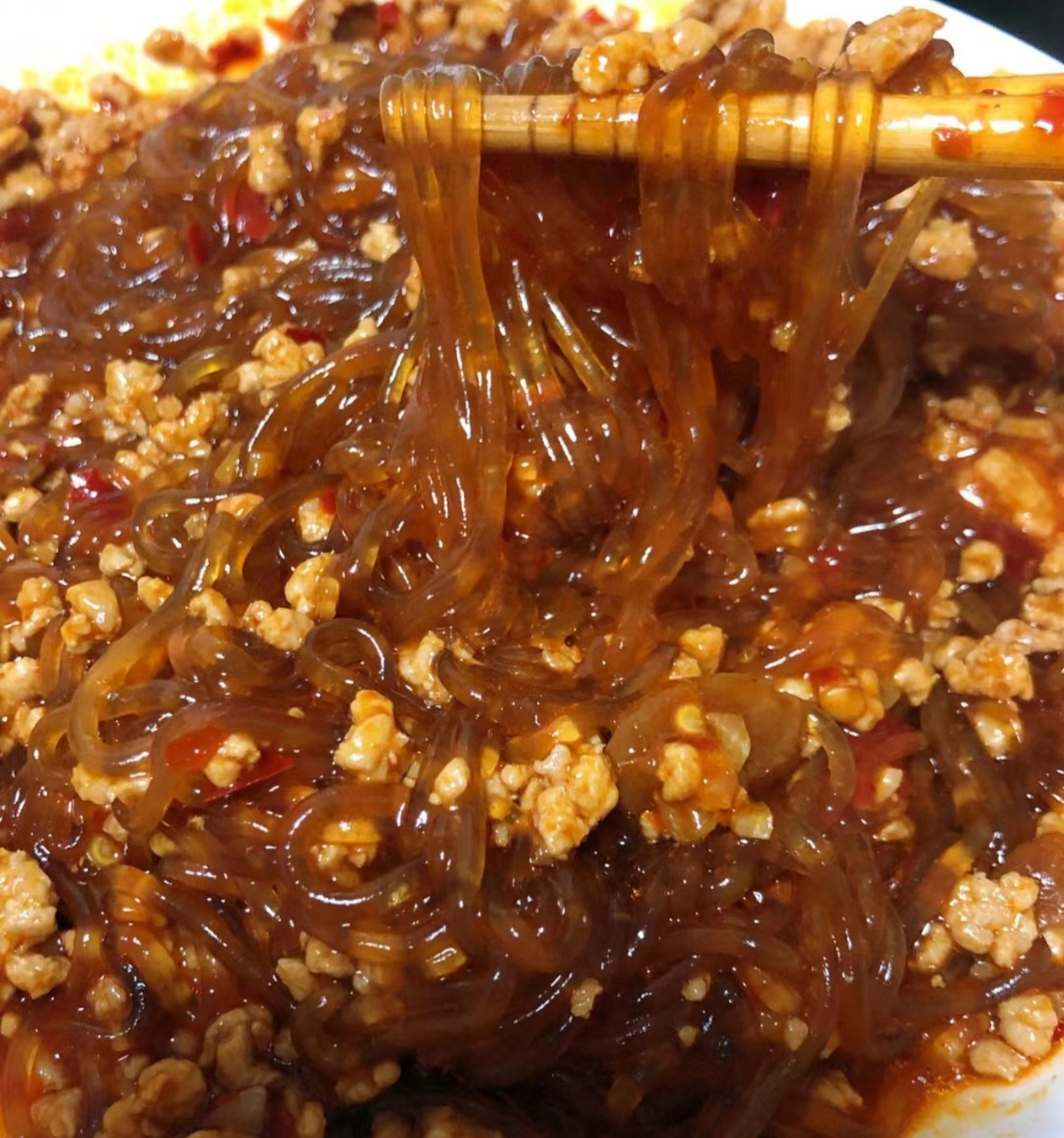 肉沫粉条,一口气恨不得吃下一大盘
