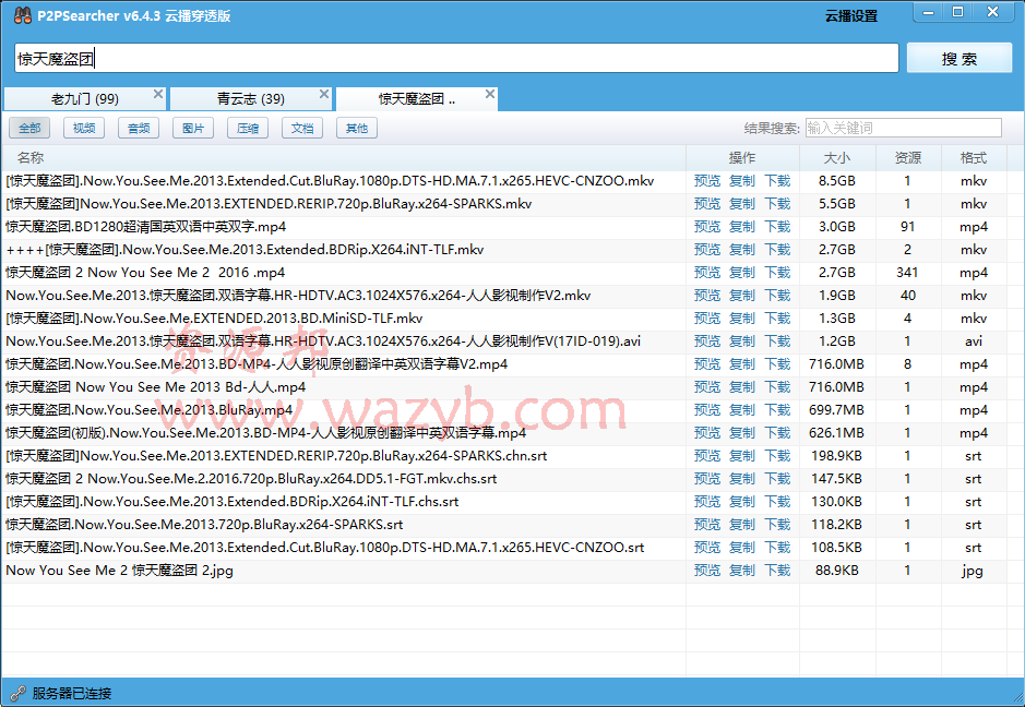 P2P种子搜索器绿色免安装版(P2psearcher)去广告优化版_支持种子在线播放和下载插图1