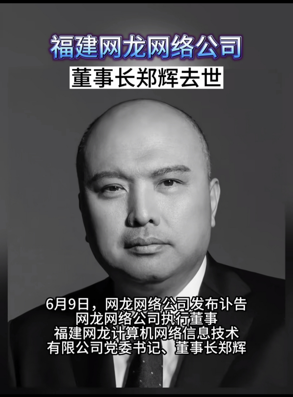 福建网龙董事长郑辉去世