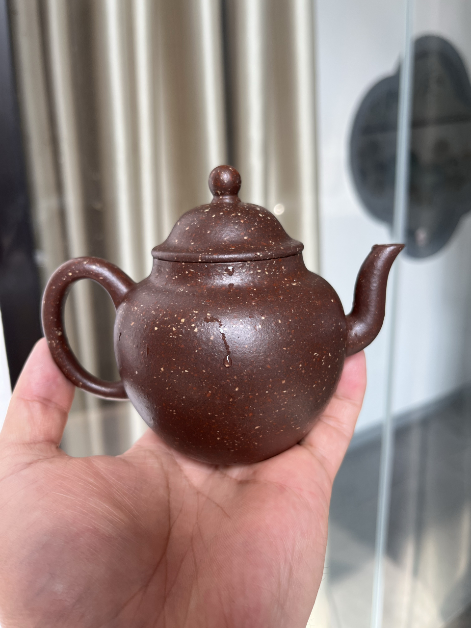 慕古 :大彬款高灯壶 冯老师全手工制作 雪花泥 270cc 雪花泥,颗粒丰富