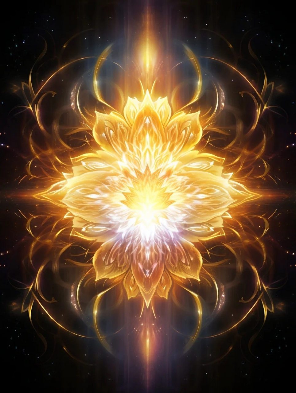 接收金色能量的绽放  鼓起勇气往自己最害怕的深处走去,与伤口在一起