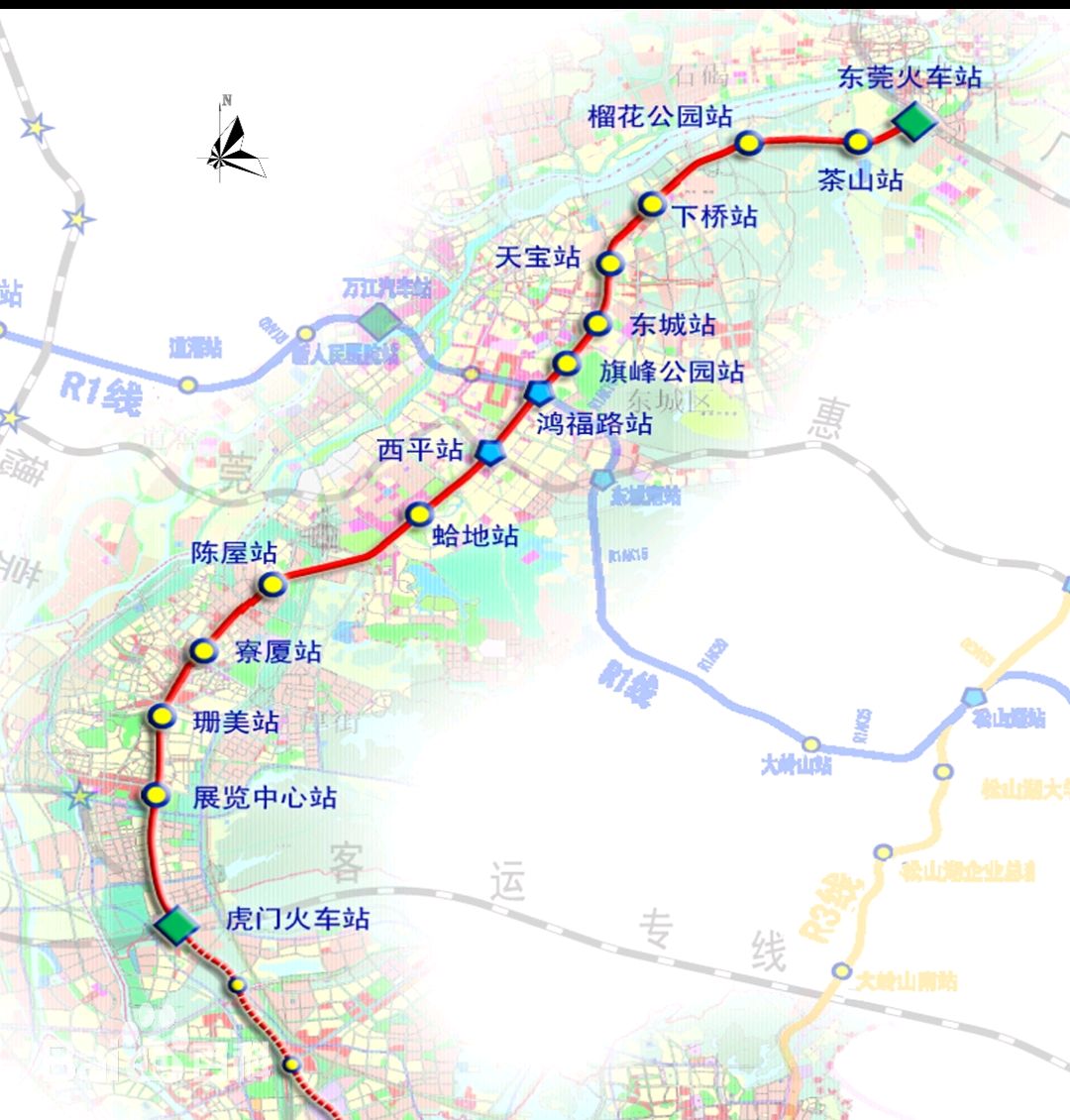 东莞地铁r1线路图图片