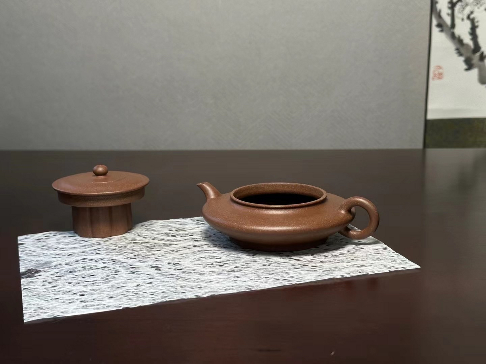 实力派陶手 杨欣,大彬虚扁 超小品80cc,限量版#宜兴紫砂壶# #全手工