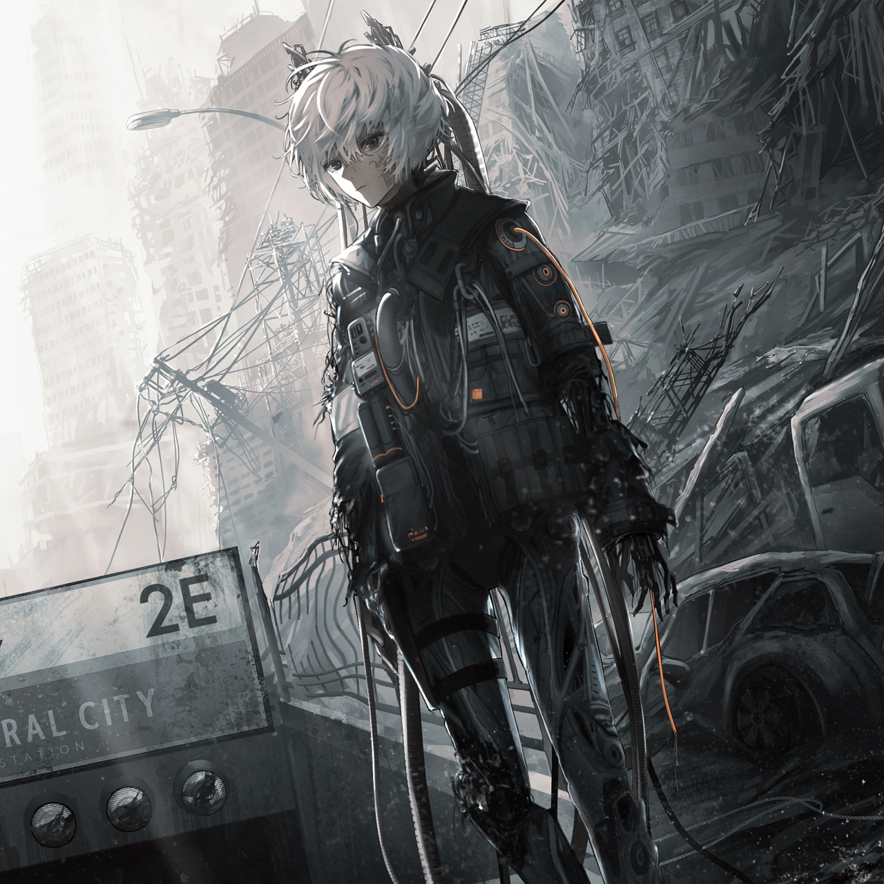 末世之下的废墟#二次元#  画师:ひろせ