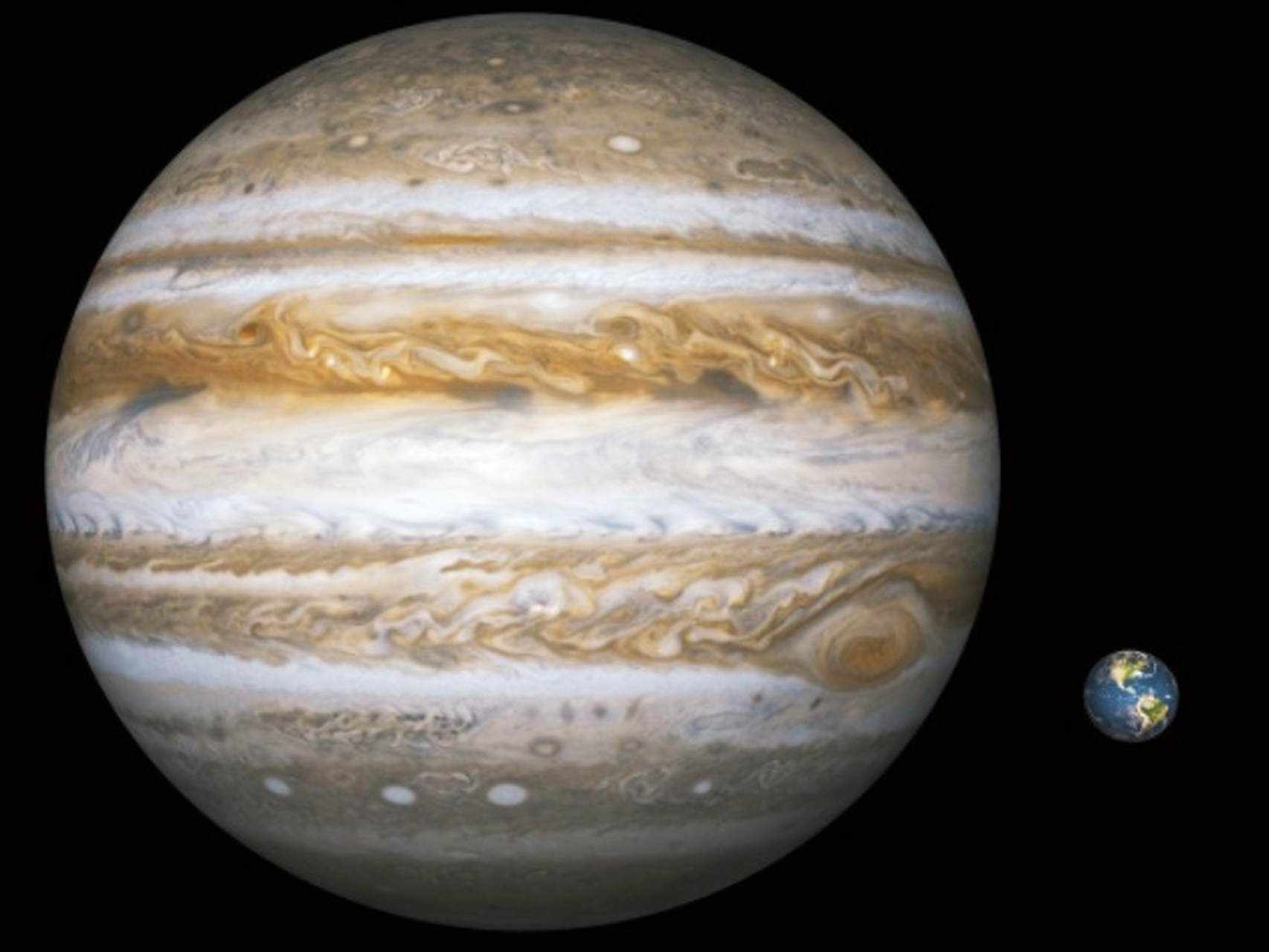 木星和地球大小对比