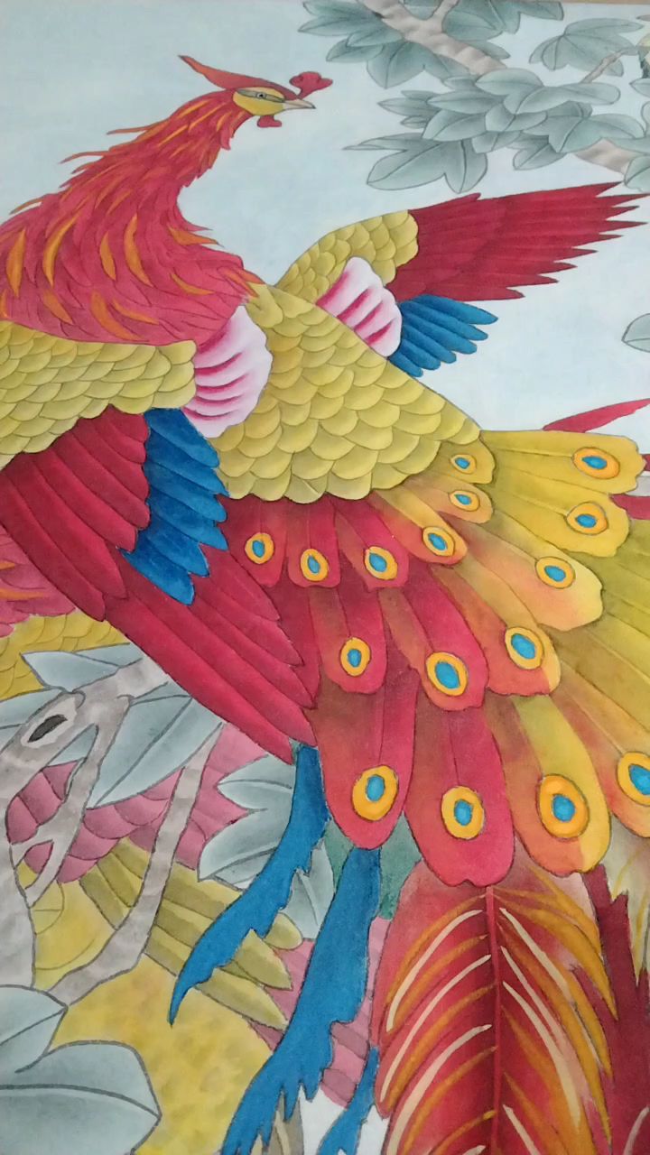 工笔画(百鸟朝凤)