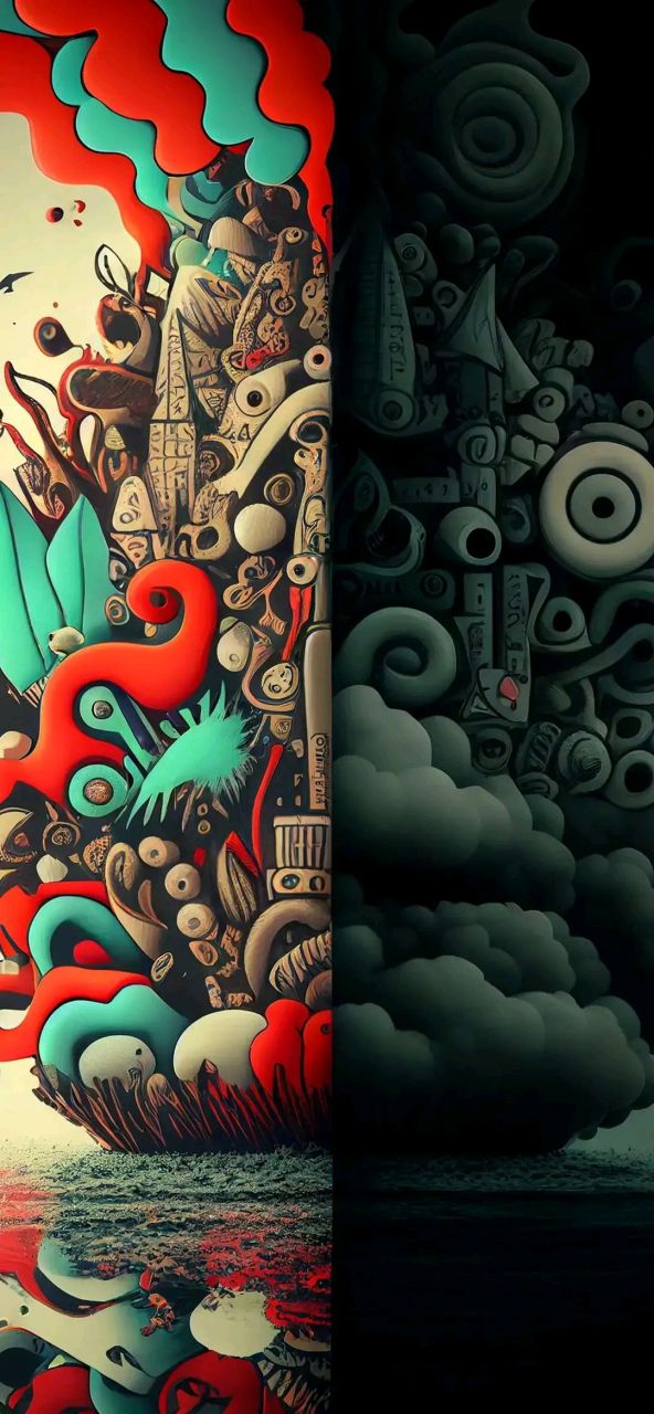 壁纸# #渐变壁纸# 左右拼色壁纸