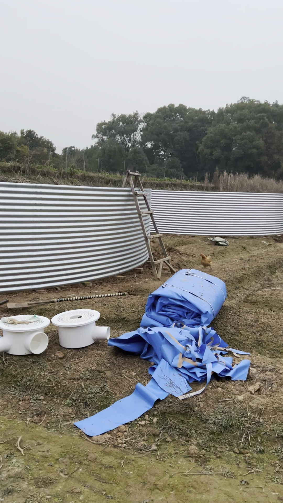 生态农庄帆布水池养殖 镀锌板帆布鱼池