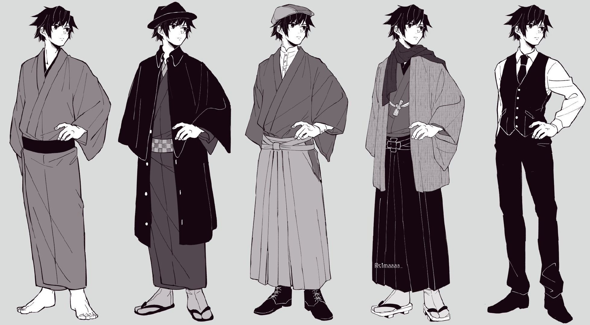 一组动漫插画,现代装帅炸了