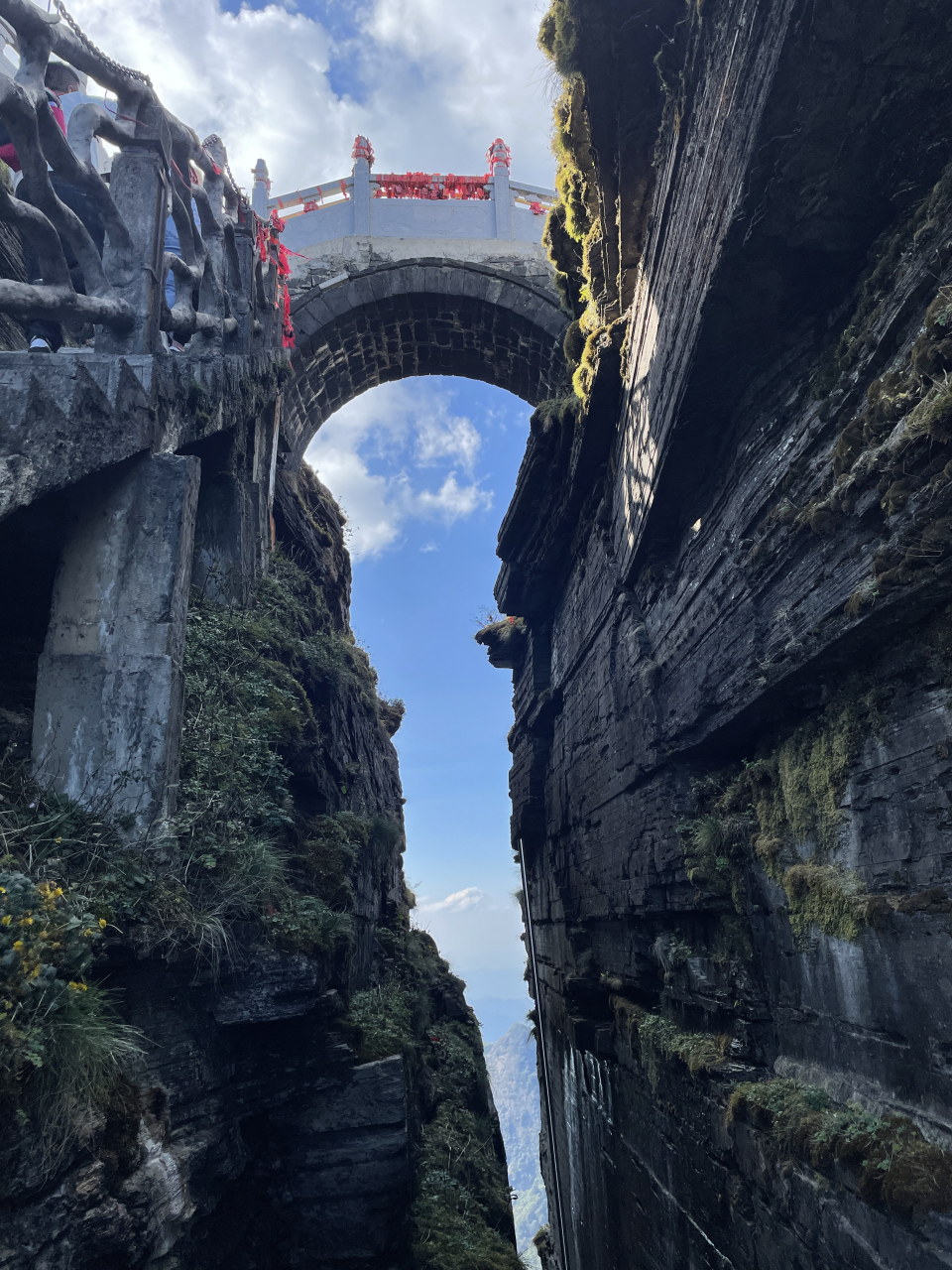 挑战一下,六旬恐高老阿姨爬上梵净山红云金顶,赞一个[赞同]