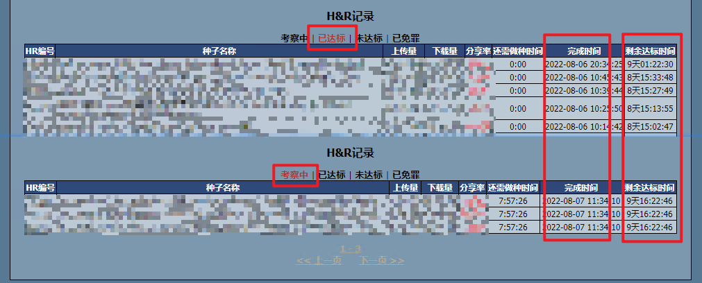 [疑问]  考察中|已达标 剩余达标时间