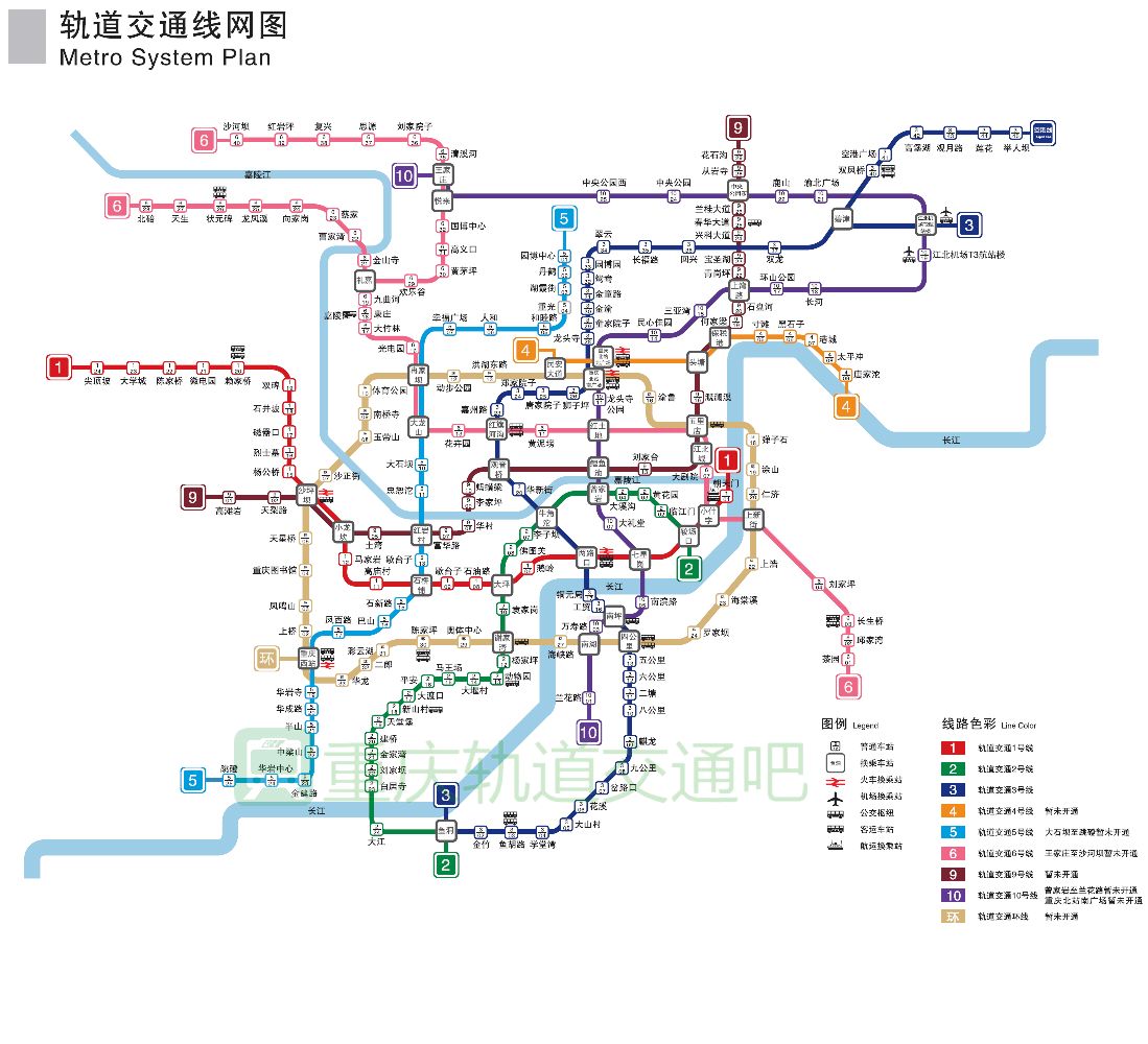 重庆轻轨站线路图高清图片