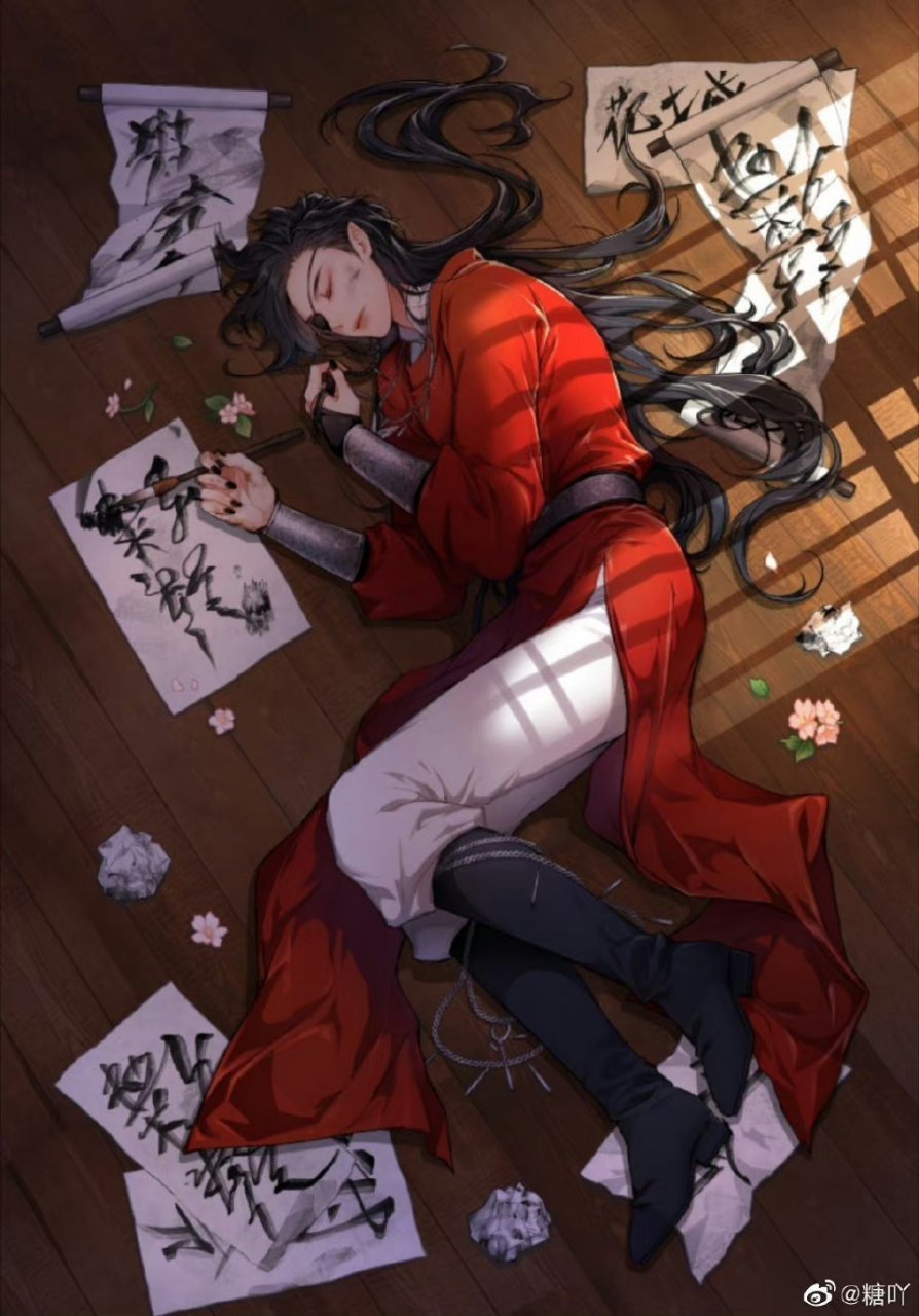 天官赐福#  废寝忘食练字的花城[鼓掌]  twi::hope_eolcheon 67