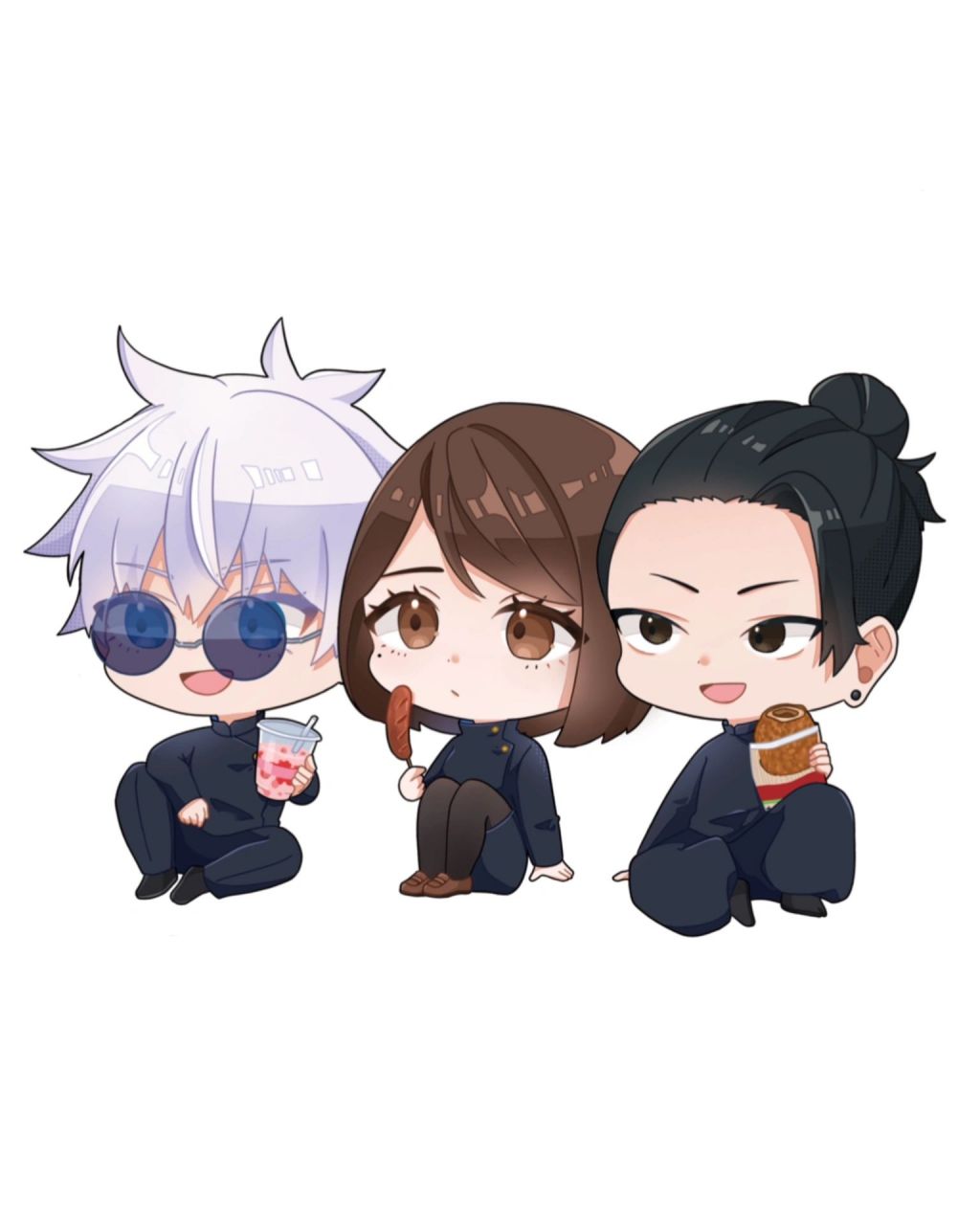 快来看,q版的三人组,好可爱#咒术回战