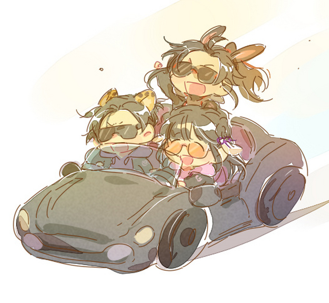 魔道祖师# 姐弟三开车兜风,这是云梦最靓的三个崽!