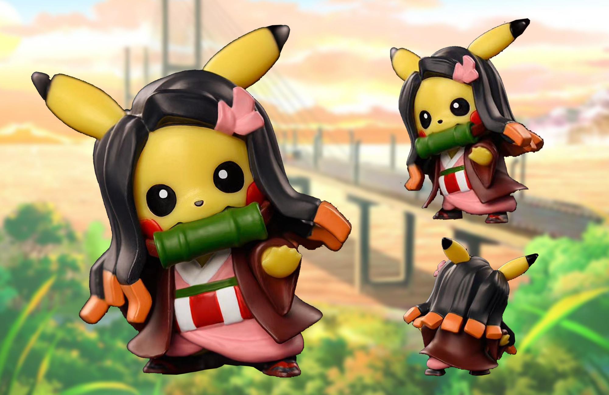 鬼灭之刃:皮卡丘版主角手办,祢豆子萌到化,蝴蝶忍依旧颜值在线