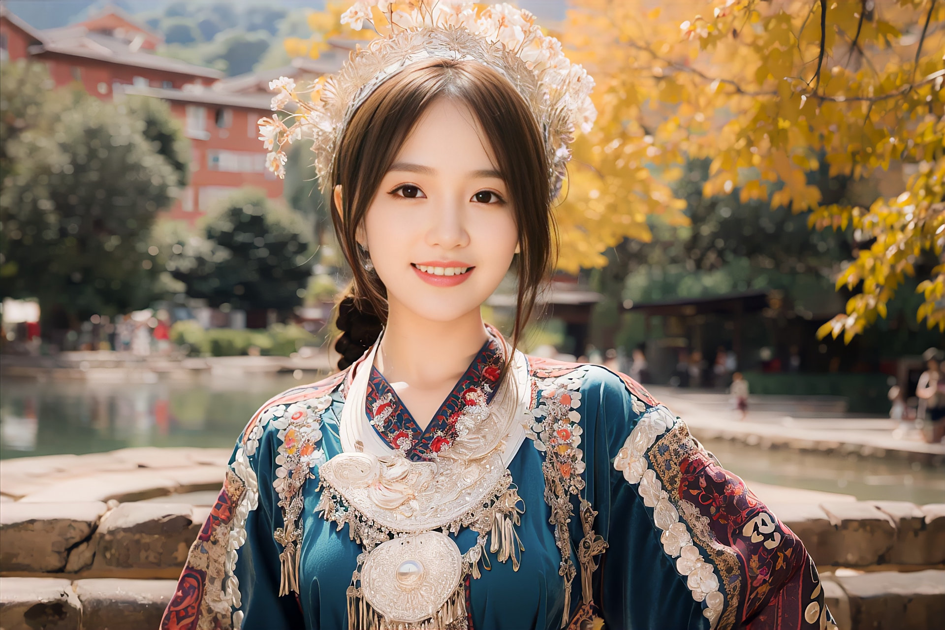 ai生成的苗族美女