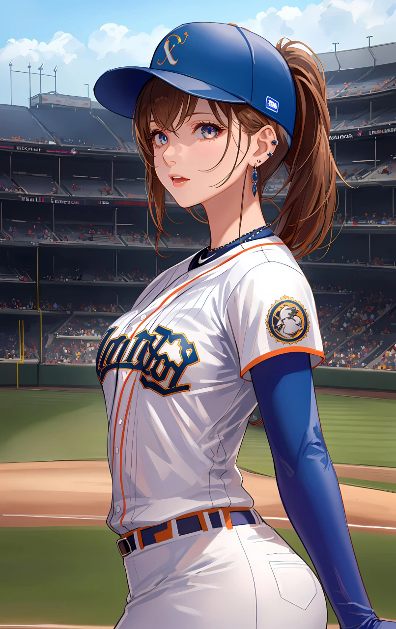 动漫壁纸# 棒球服女孩～中篇