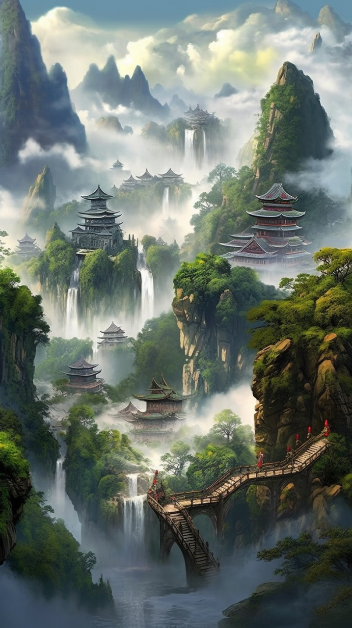 神仙圣地#ai绘画# #场景# #风景