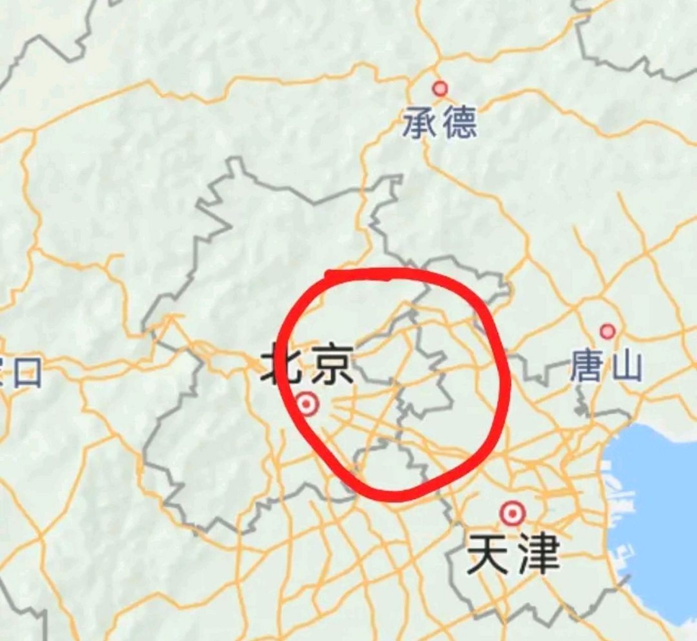 北京与天津交界地图图片