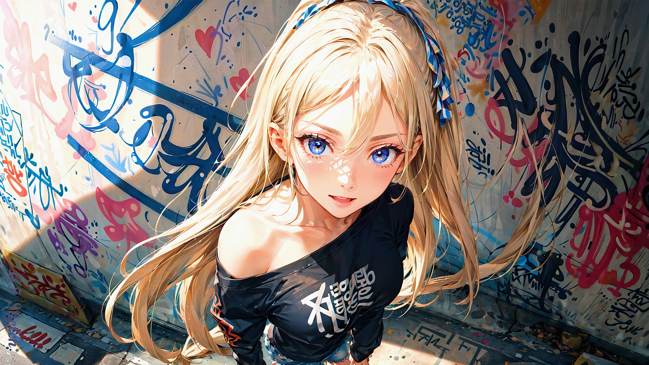 蓝瞳金发少女 ai画师:al sketch#二次元美图# #我爱二次元# #二次元萌