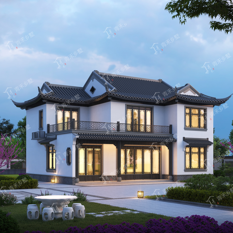 中式国风二层小别墅设计图纸自建房设计图