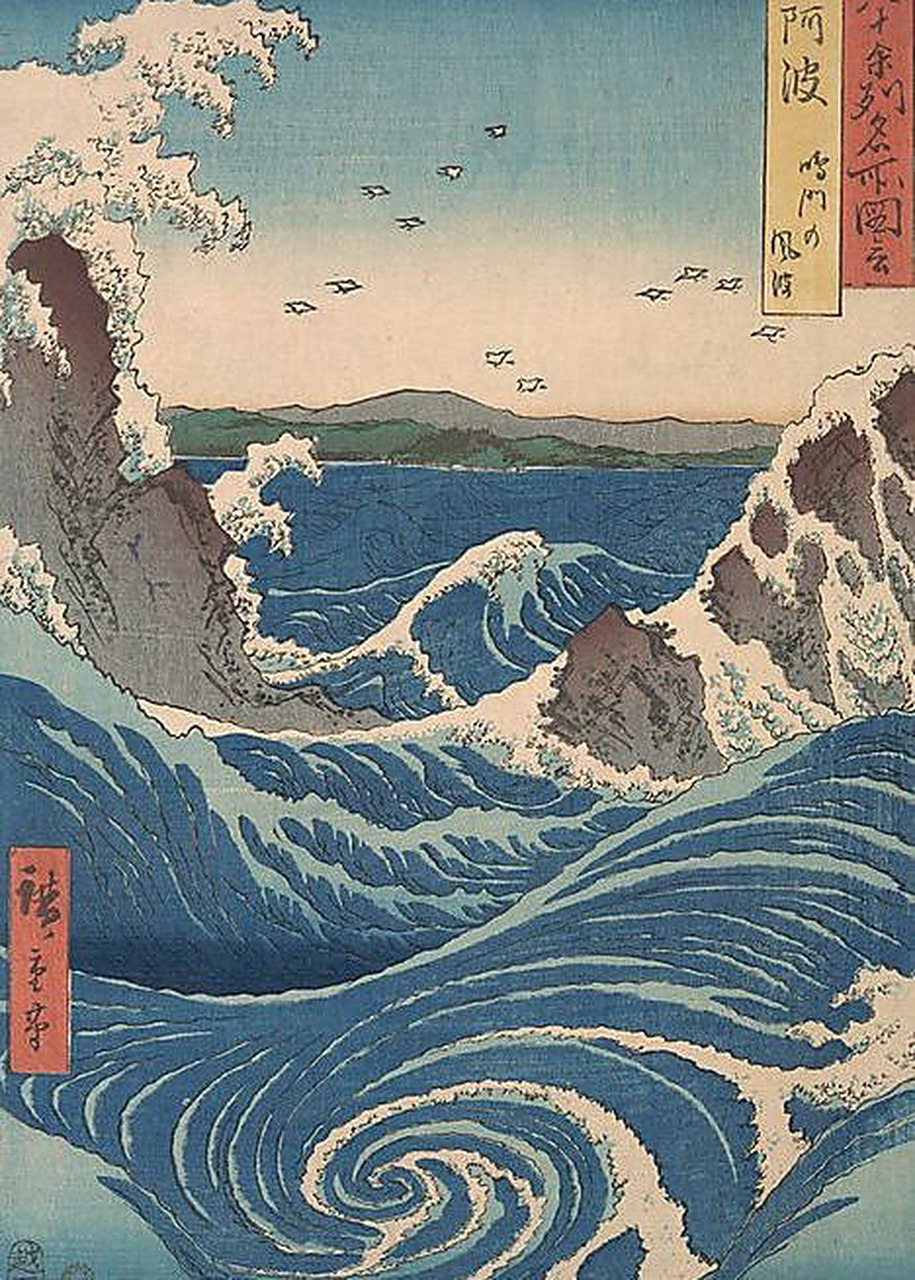 浮世绘海浪,复古的风格! ​​​ #绘画欣赏