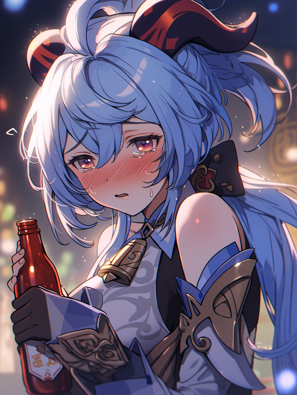 抽泣的甘雨 ai画师:tangrenlan#二次元美图# #我爱二次元# #提瓦特