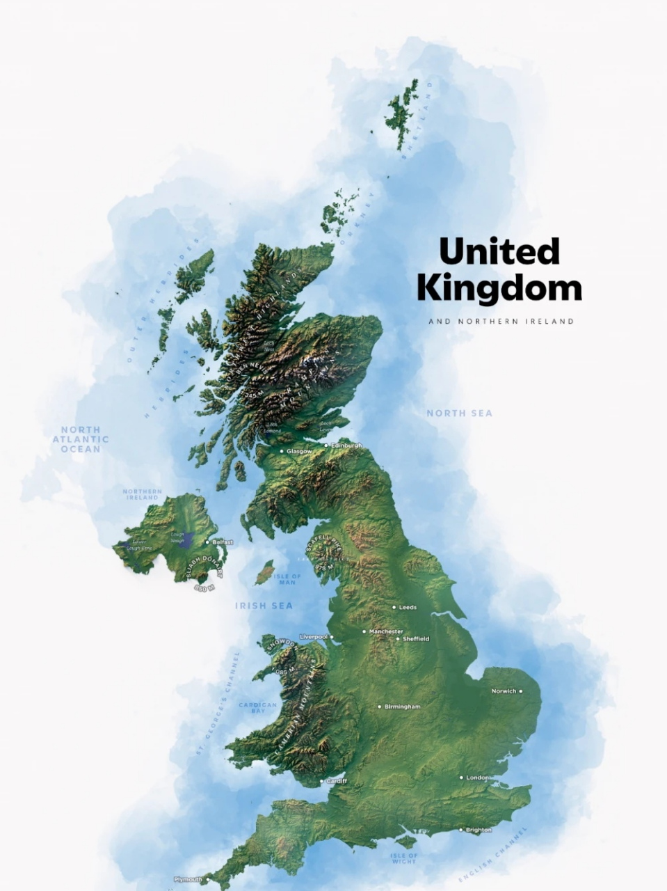 陕西省地形图居然和英国地形图相似!