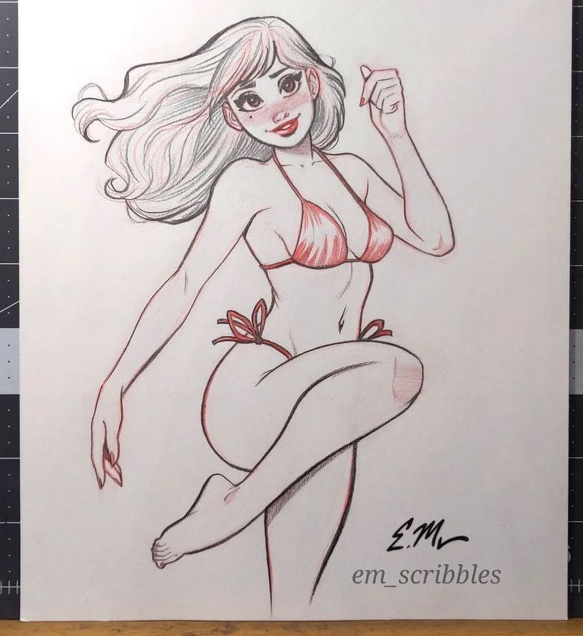 纯欣赏 画师em_scribbles作品#审美# #艺术# #手绘#肌肉线条表现的