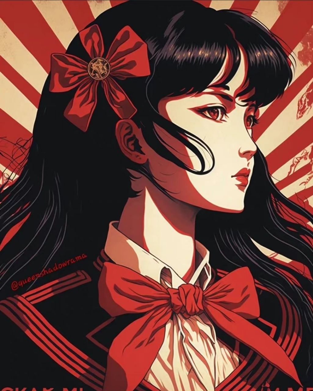 一组复古风格的人物插画,by queenshadowrama 676767.