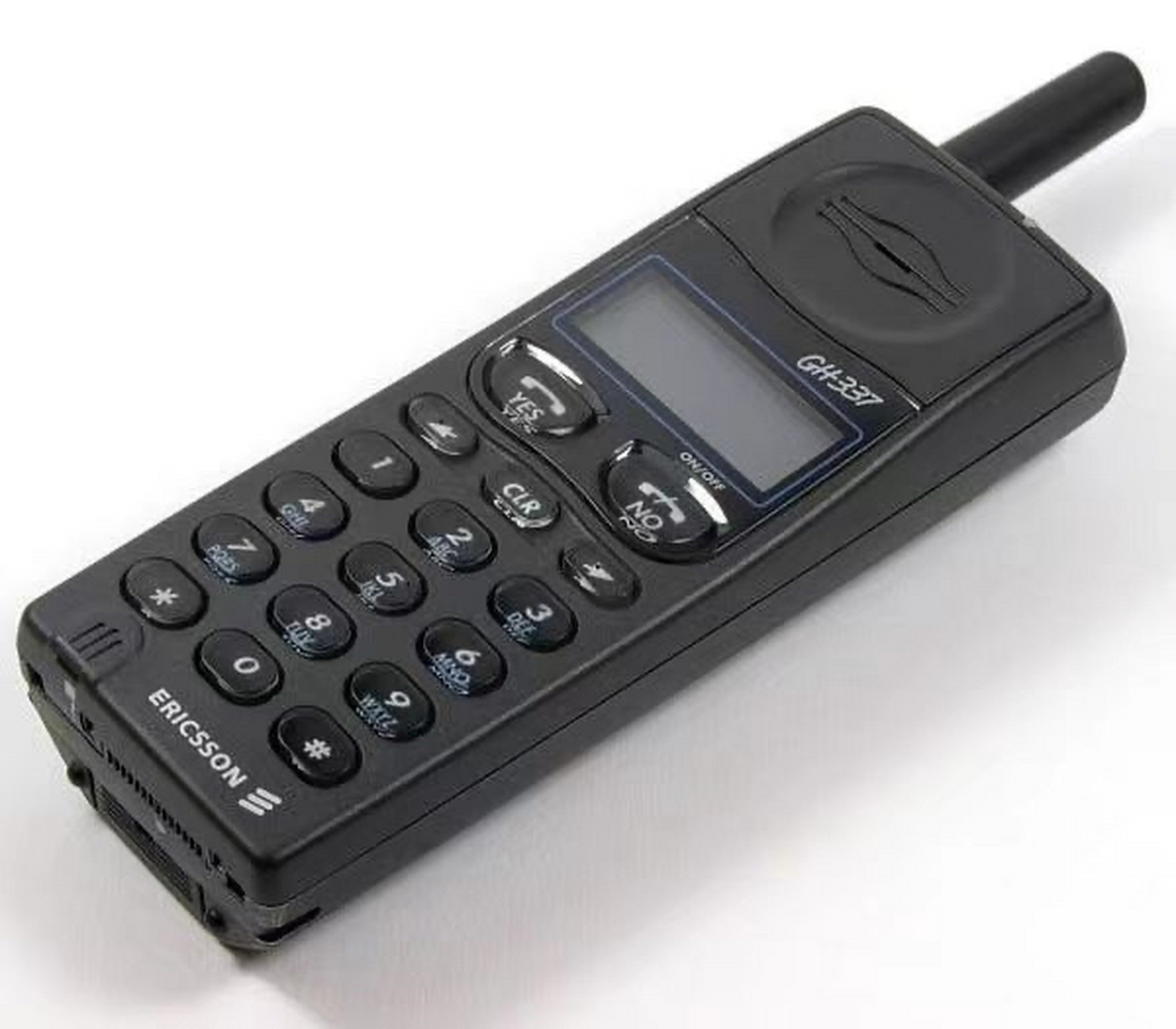 历史老照片:  1995年,上海,一名男子在街上使用着爱立信337手机.