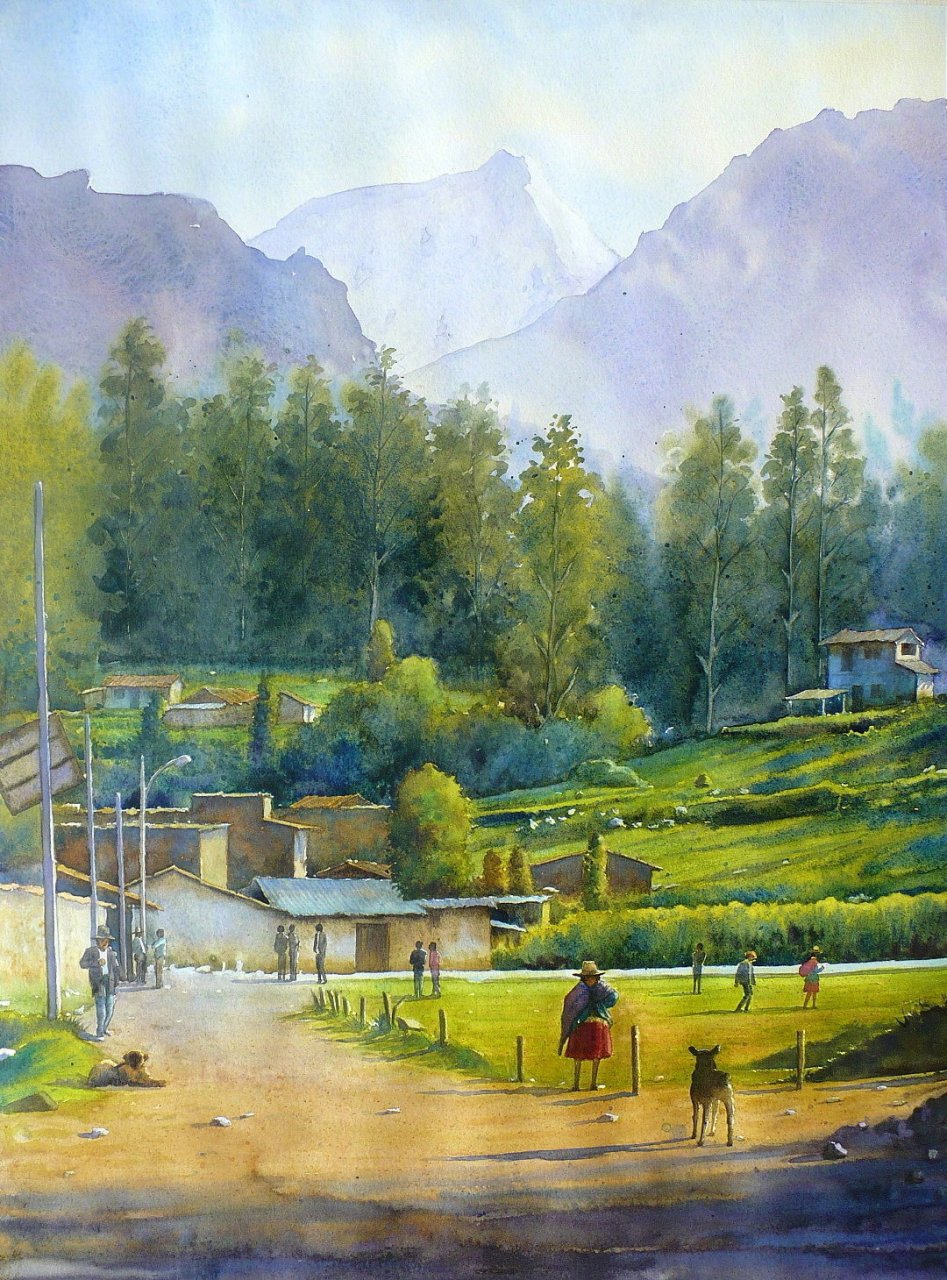 水彩田园风光 aquiles rondan ​ ​​​ #插画