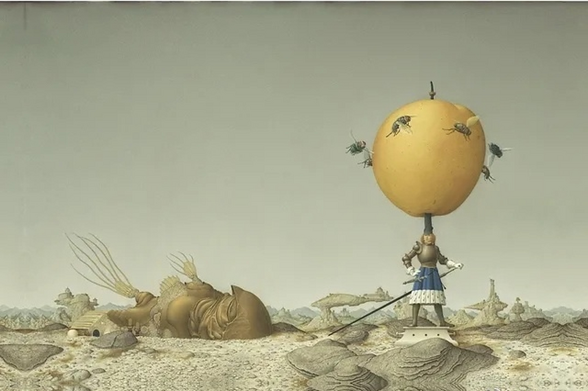 画家andrej dugin奇幻绘画作品欣赏,描绘了巨人国与小人国的有趣场景.