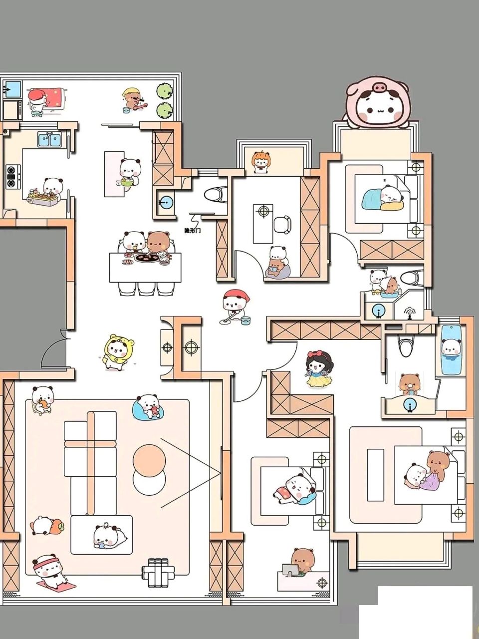 设计师太有才了吧,竟然把一个户型做的这么有趣!