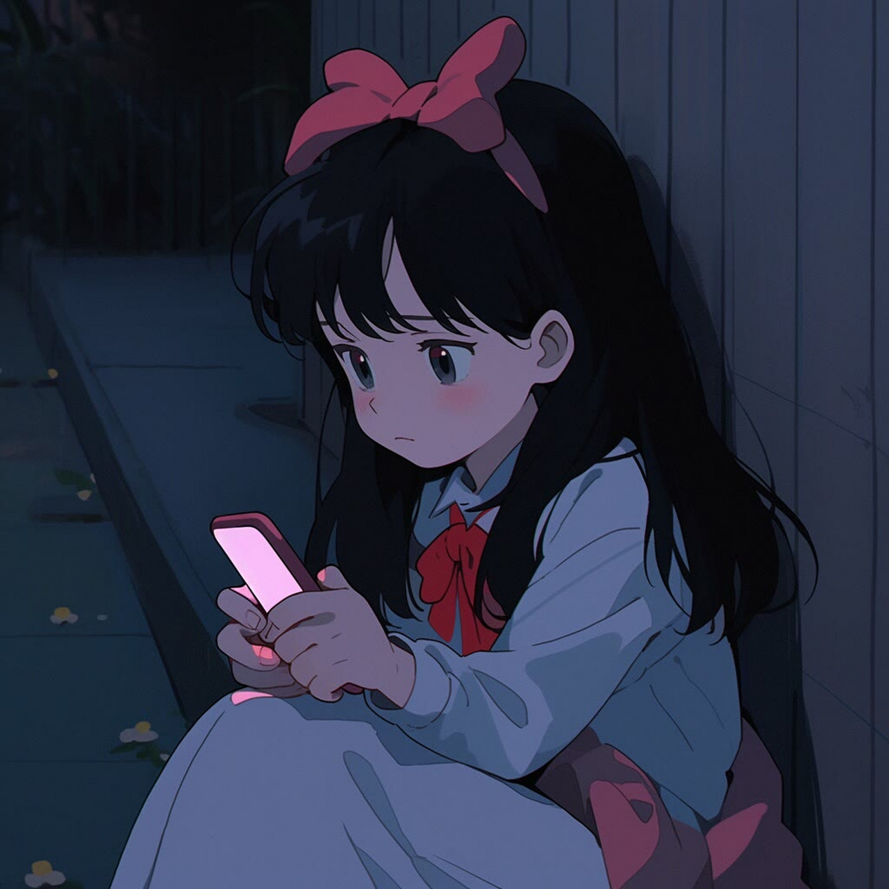 女孩头像:孤独的夜里,独自躲在无人的角落里想念你.#头像# #微信头像